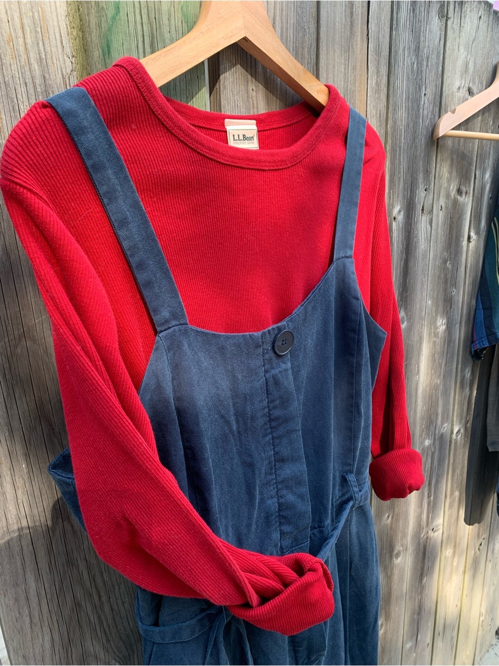 Vintage L.L.Bean 100% Cotton Ribbed Red Long Sleeve Sweater – Women's Medium / M